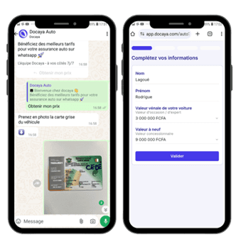 Le client entre par WhatsApp